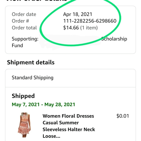 Orange & White-ish Dress / Size M - Picture 9 of 9